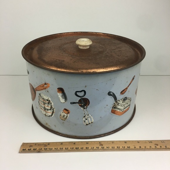 Weibro Chicago USA Lid Only Cake Cover Retro Vtg Copper White Color Rustic READ - Picture 1 of 11